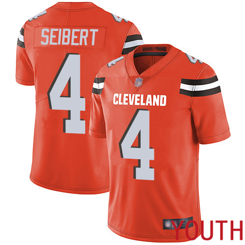Cleveland Browns Austin Seibert Youth Orange Limited Jersey #4 NFL Football Alternate Vapor Untouchable